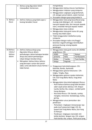 Bahasa Melayu STPM Penggal 3  Nota