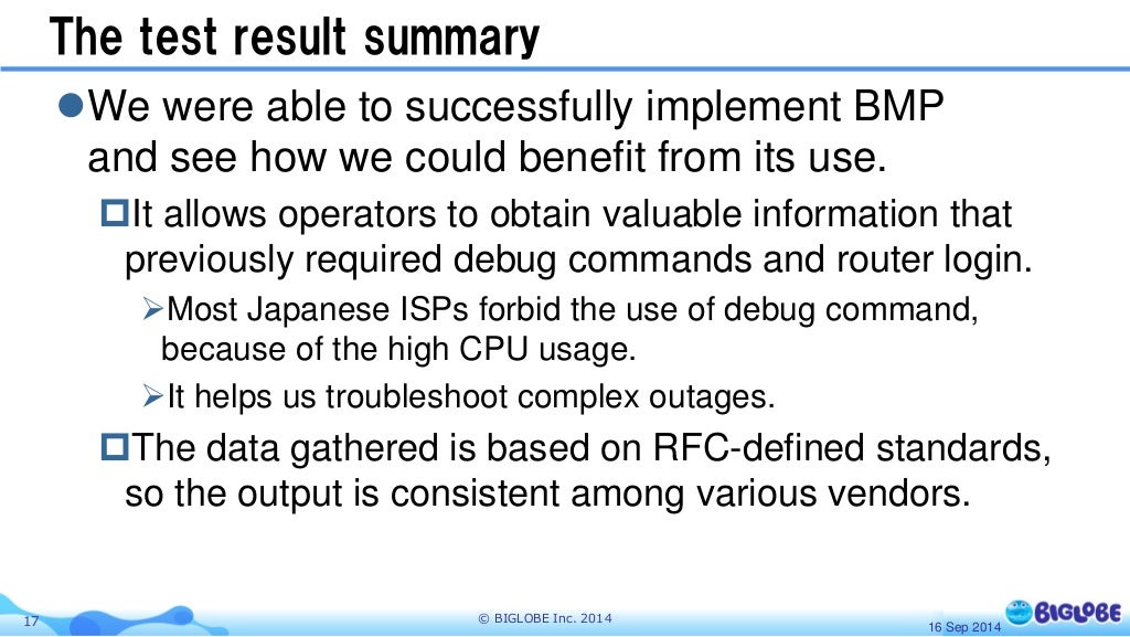 BMP Test Results