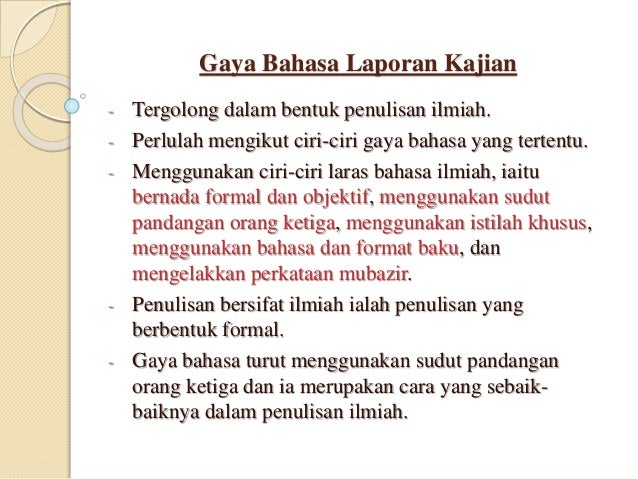 Bahasa Melayu Penulisan Laporan