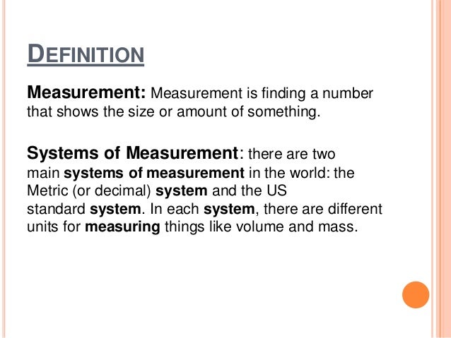define measurement homework