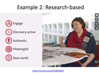 Example 1: ‘Research-tutored’
https://vimeo.com/214664726
 