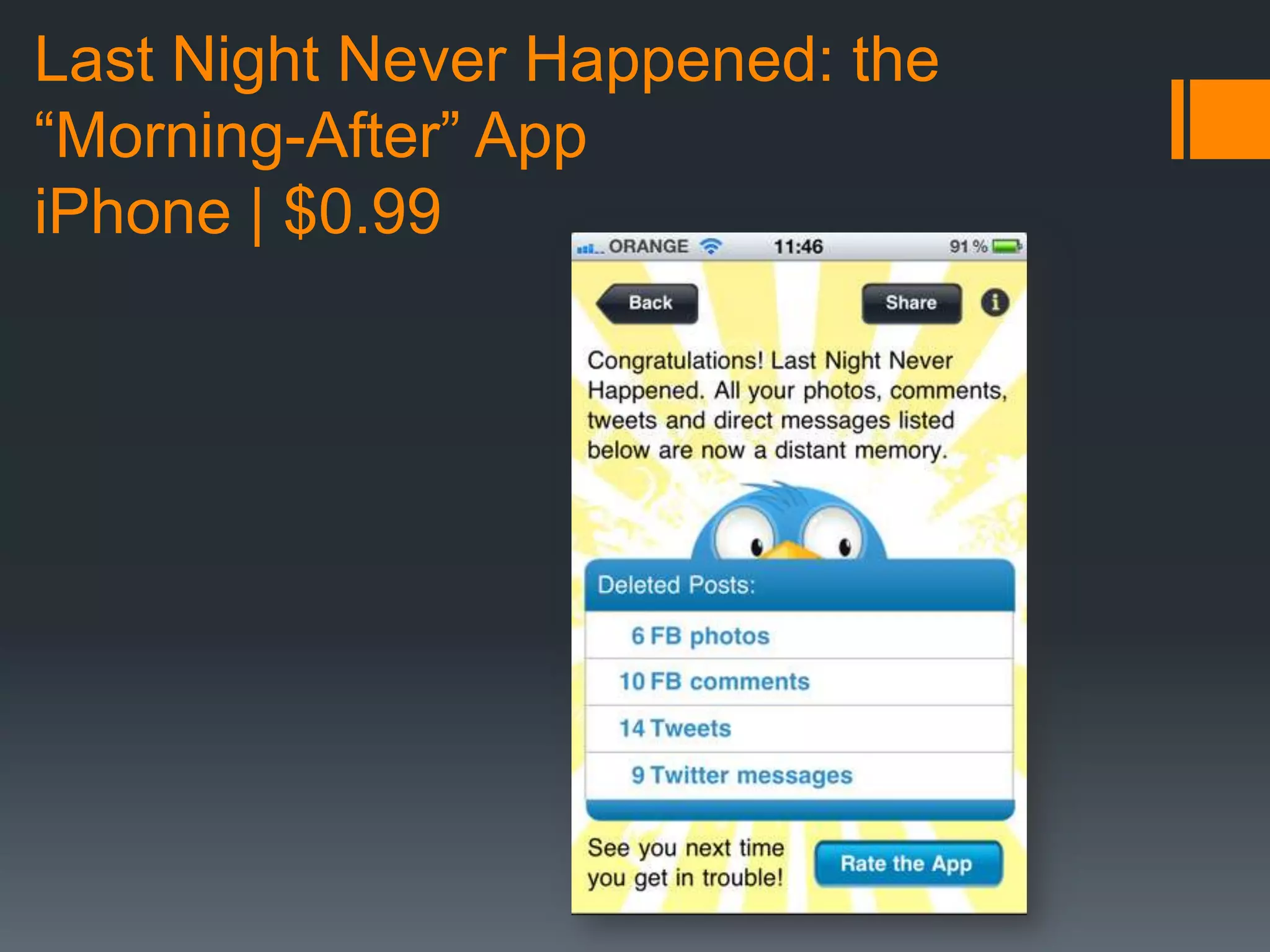 Last Night Never Happened: the “Morning-After” AppiPhone | $0.99