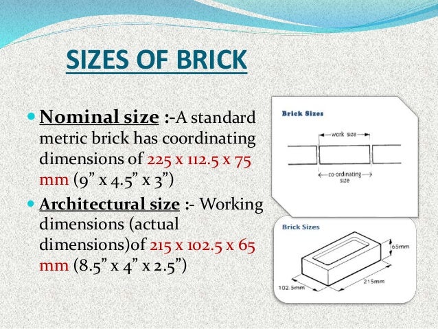 brick masonry size of a brick