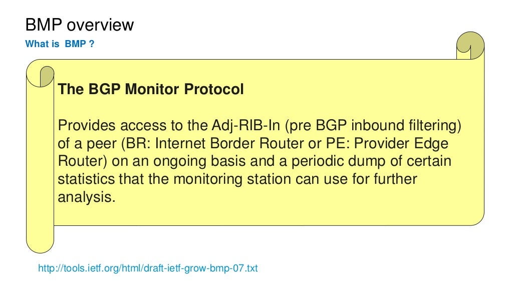 BGP Monitoring Protocol