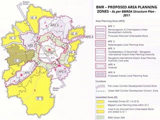 BMR – PROPOSED AREA PLANNING
ZONES - As per BMRDA Structure Plan -
2011
 