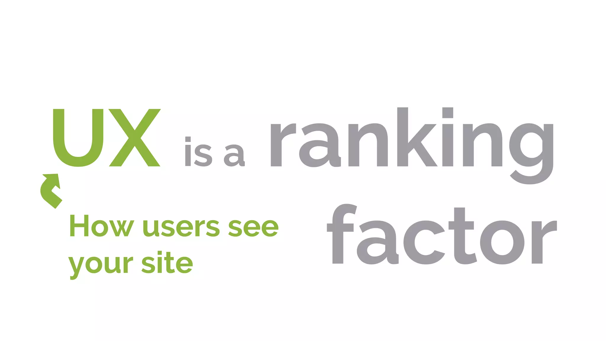 UX is a ranking
factorHow users see
your site
 