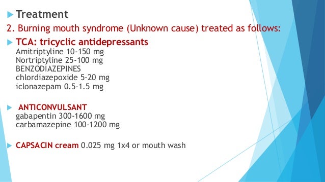 is gabapentin used for burning mouth syndrome