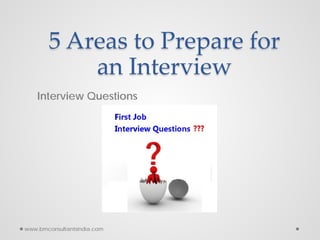 5 Areas to Prepare for
an Interview
Interview Questions
www.bmconsultantsindia.com
 