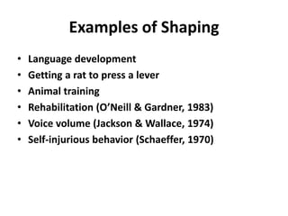 Behavior modification shaping