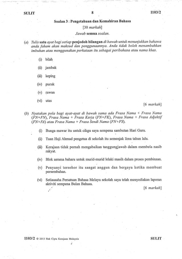 Contoh Soalan Peperiksaan Bahasa Melayu Tingkatan 5 Pdf