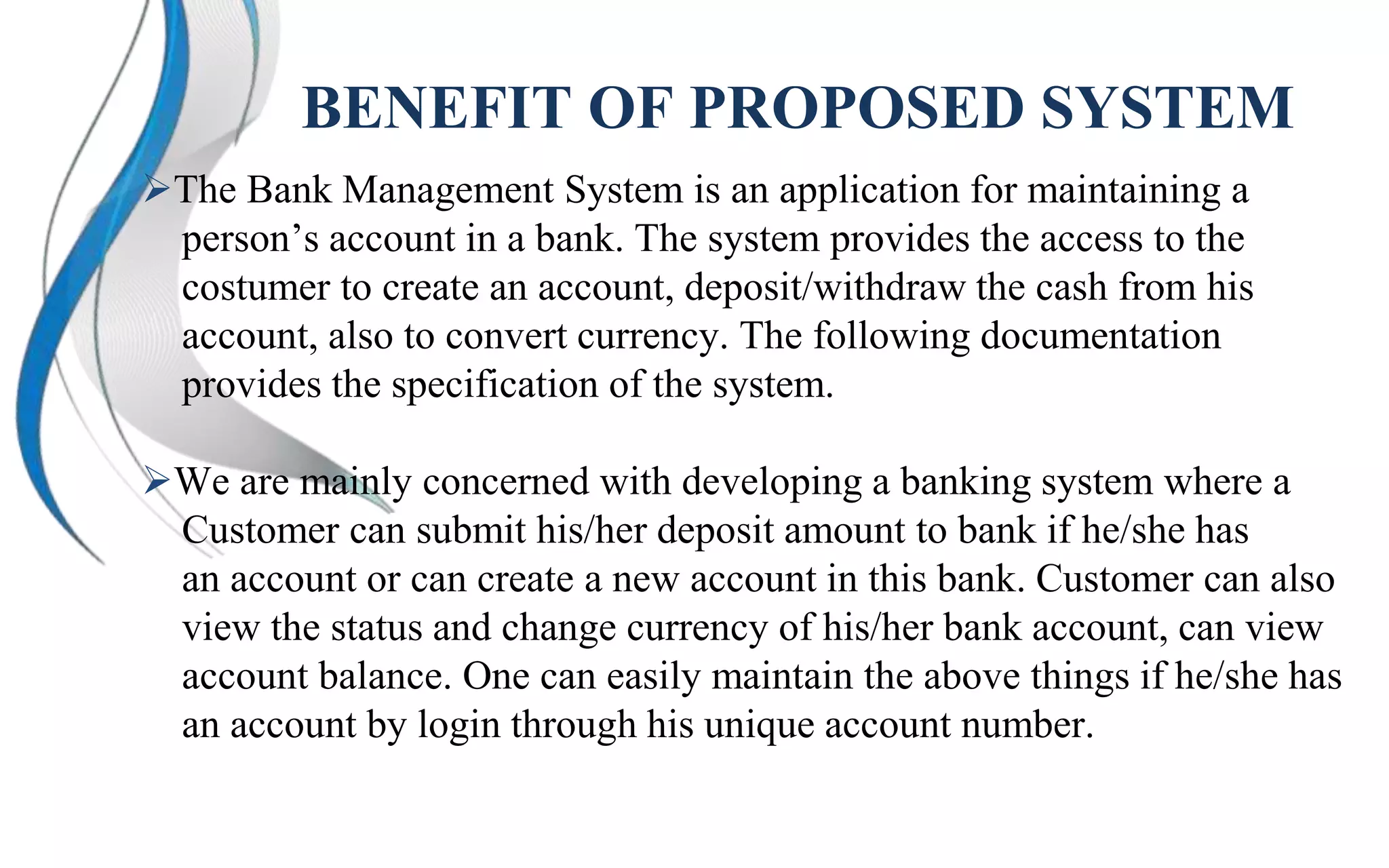 Banking Management System Project | PPTX