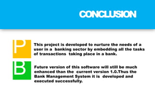 Banking Management System Project | PPTX