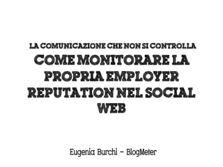 Eugenia Burchi – BlogMeter
 