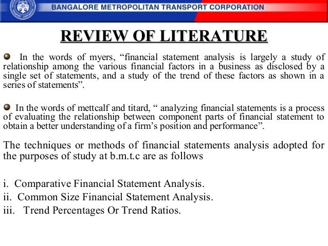 Literature review financial analysis