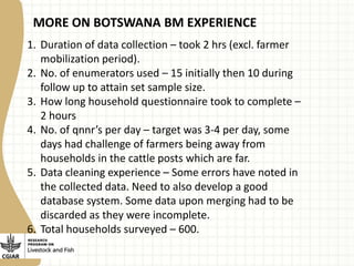 Experience with value chain benchmarking tools 