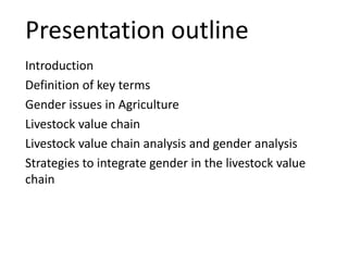 Innovation strategies for integrating gender into a livestock value chain