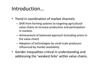 Innovation strategies for integrating gender into a livestock value chain