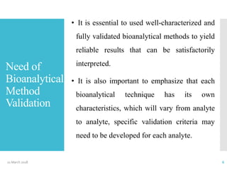 Bioanalytical Method Validation | PPTX | Biotech and Biomedical ...