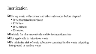 Inertization Example Biomedical waste management/ health care/hospital waste management | PPTX