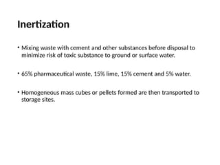 Inertization Example Biomedical Waste Management 2018 new revised | PPTX