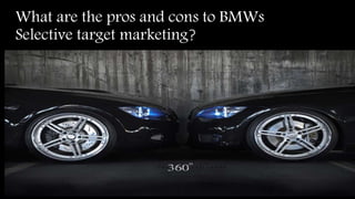 What are the pros and cons to BMWs
Selective target marketing?
 