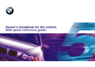 Owner's Handbook for the vehicle.
With quick reference guide.
Contents
A-Z
Online Edition for Part-No. 01 41 9 791 301 - © 01/99 BMW AG
 