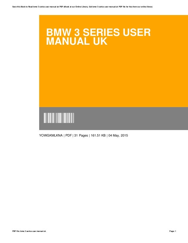 Bmw 3 series user manual uk
