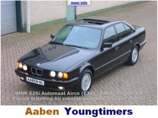 meer info  BMW 525i Automaat Airco (E34)   1992   74.000 KM Fiscale bijtelling bij zakelijk gebruik € 136 per maand 
