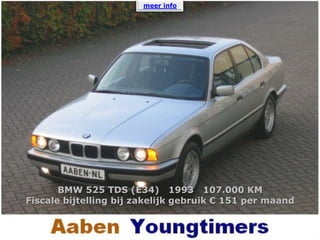 meer info  BMW 525 TDS (E34)   1993   107.000 KM Fiscale bijtelling bij zakelijk gebruik € 151 per maand 