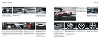 s Standard equipment    o Optional equipment                                                                                                                                                                                                                                                                                                                                                                                      Equipment 54 | 55




                                                                                                                                                                                                                                                                                                                                                 s Heated glass rear window in the 6 Series
                                                                                                                                                                                                                                                                                                                                                 Convertible can be raised independently of
                                                                                                                                                                                                                                                                                                                                                 the softtop to reduce air turbulence and create
                                                                                                                                                                                                                                                                                                                                                 a quieter cabin when driving at higher speeds.
                                                                                                                                                                                                                                                                                                                                                 When driving in slower traffic, or when the
                                                                                                                                                                                                                                                                                                                                                 softtop is raised, the window can also be
                                                                                                                                                                                                                                                                                                                                                 lowered out of sight. (650i Convertible only)




s High-pressure headlight cleaning               s White LED turn indicators are an                s Side indicator lights add to the 6 Series’       s Halogen free-form foglights, built into the                                                                                                                                                                                                s Tilting glass panel roof gives the interior
system helps keep headlights clear of ice,       attractive functional detail that add to the      distinctive individuality.                         front air dam, enhance your margin of safety in                                                                                                                                                                                              an even brighter, more spacious feel. For
mud, road salt and other coatings, for           BMW 6 Series’ sporty style.                                                                          bad visibility. Ellipsoid free-form technology                                                                                                                                                                                               greater ventilation, it tilts up; an electric
maximum road illumination and enhanced                                                                                                                provides for even light distribution on the road.                                                                                                                                                                                            sliding interior roofliner keeps the hot sun
driving safety.                                                                                                                                                                                                                                                                                                                                                                                    out. (650i Coupe only)




s Xenon Adaptive Headlights are incorporated into the redesigned headlight cluster with            s Adaptive Brake Lights help following             s Door handles in body color combine sleek                        s Automatic fin roof Convertible softtop         o Star Spoke (Style 218) cast alloy wheels,                             s 18 x 8.0 V Spoke (Style 248) cast alloy         o Star Spoke (Style 249) forged alloy
all-clear lenses. The Adaptive Headlights function provides optimum road illumination around       drivers judge your braking intensity. Under        design and comfortable use.                                       is triple-lined and fully automatic. Simply      19 x 8.5 front, 19 x 9.0 rear; and 245/40 front,                        wheels and 245/45 run-flat all-season tires.      wheels, 19 x 8.5 front, 19 x 9.0 rear; and
corners, thanks to an electromechanical control system that directs the headlights into and        light braking, the lower three rows of long-life   o Comfort Access system offers convenient                         press a button at the front of the center        275/35 rear run-flat performance tires.2                                (run-flat tires do not come equipped with a       245/40 front, 275/35 rear run-flat per form-
through the bend as soon as the vehicle begins cornering. Xenon headlights provide brilliant       LEDs in the rear brake-light unit illuminate.      keyless access to your car. Simply carrying                       console to raise or lower. The top automati-     (not available with Sport Package)                                      spare wheel and tire)                             ance tires.2 (included in Sport Package)
clarity of the road ahead and to the side, both at night and in conditions with poor visibility.   During panic braking, Dynamic Brake Control        the remote key in a pocket or purse allows                        cally unlatches from the header and folds        2 Due to low-profile tires, please note: wheels, tires and suspension
The dynamic auto-leveling feature adjusts for varying passenger and cargo loads, helping           (DBC) signals for the two upper rows of LEDs       you to unlock the doors by touching the door                      down neatly. An interior lining helps reduce      parts are more susceptible to road hazard and consequential
to keep headlight glare out of the eyes of oncoming drivers. The Corona headlight-rings that       to illuminate.                                     handle. You can also turn the engine on or off                    wind noise and enhances insulation. The           damages. Performance tires are not recommended for driving
                                                                                                                                                                                                                                                                          in snow and icy road conditions. Run-flat tires do not come
circle both the headlights and high beams also act separately as Daytime Running Lights                                                               by pressing the Start/Stop button1 without                        heated glass rear window can be raised or         equipped with a spare wheel and tire.
and parking lights.                                                                                                                                   inserting the remote key.                                         lowered independently of the softtop. Avail-
                                                                                                                                                      1 Foot must be on brake or, with manual transmission, must also
                                                                                                                                                                                                                        able in Black or Gray. (650i Convertible only)
                                                                                                                                                       depress the clutch in order to start.
 