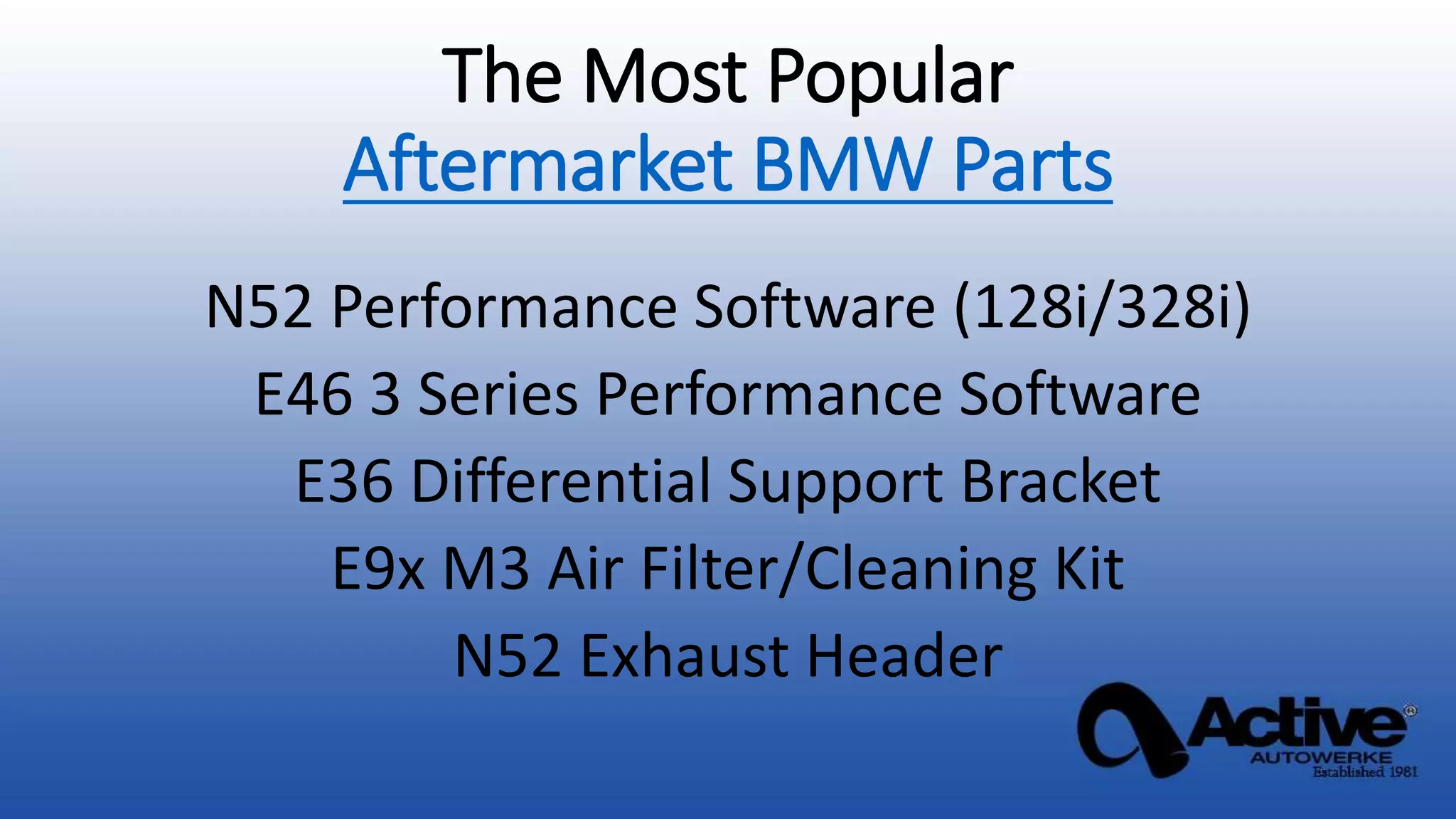 BMW Aftermarket Parts PPT