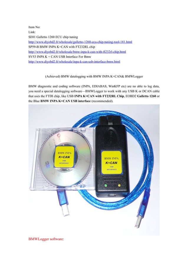 Bmw datalogging with bmw inpa k+can& bmw logger PDF