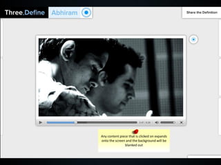 Any content piece that is clicked on expands
onto the screen and the background will be
               blanked out
 