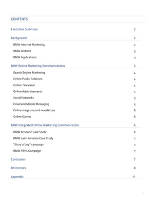 Analysis of BMW e-marketing strategies | PDF