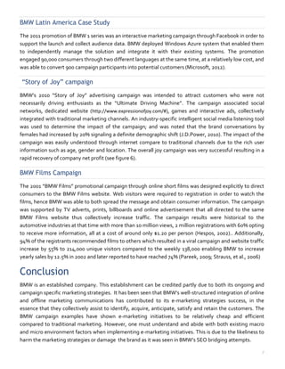 Analysis of BMW e-marketing strategies | PDF