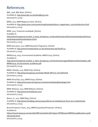 Analysis of BMW e-marketing strategies | PDF