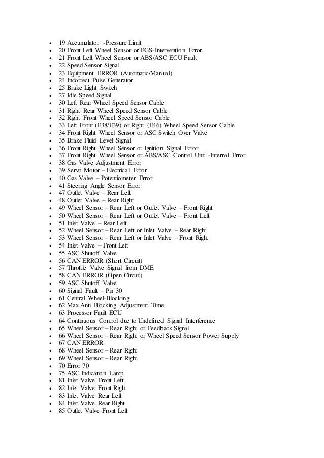 Bmw Code Conversion Chart