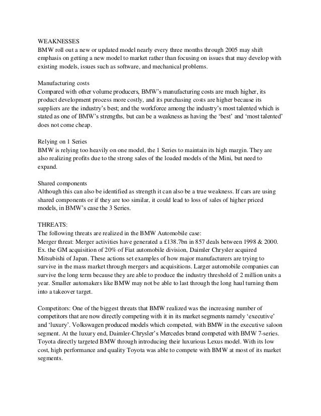 Swot analysis of bmw