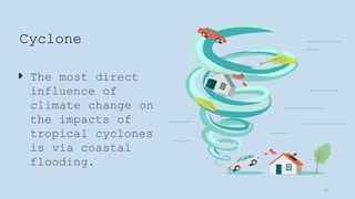 www.loremipsum
.com
Cyclone
The most direct
influence of
climate change on
the impacts of
tropical cyclones
is via coastal
flooding.
15
 