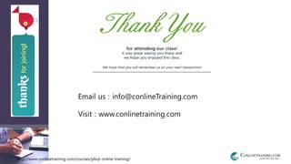 http://www.conlinetraining.com/courses/plsql-online-training/
Email us : info@conlineTraining.com
Visit : www.conlinetraining.com
 