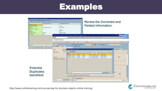 http://www.conlinetraining.com/courses/sap-bo-business-objects-online-training/
Examples
 