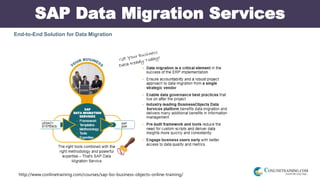 http://www.conlinetraining.com/courses/sap-bo-business-objects-online-training/
SAP Data Migration Services
End-to-End Solution for Data Migration
 