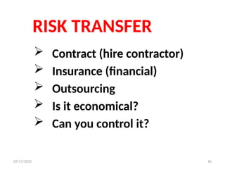 Risk management presentation for the construction | PPTX