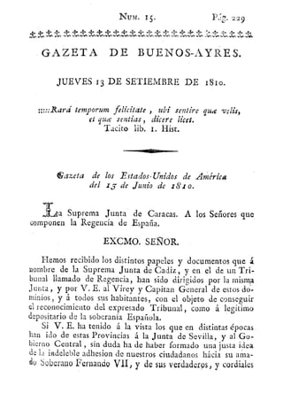 La gazeta de Buenos Aires 13 - 09 - 1810