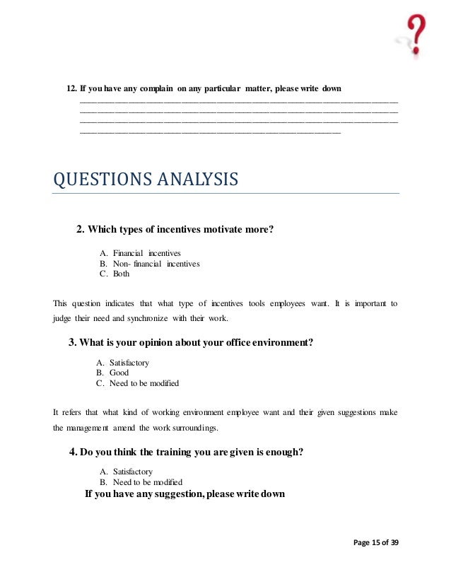 How to write a report on a questionnaires