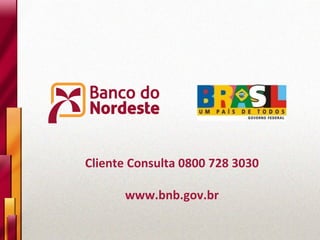 Cliente Consulta 0800 728 3030 www.bnb.gov.br 