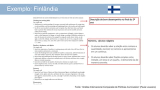 Exemplo: Finlândia
Fonte: “Análise Internacional Comparada de Políticas Curriculares” (Paula Louzano)
 