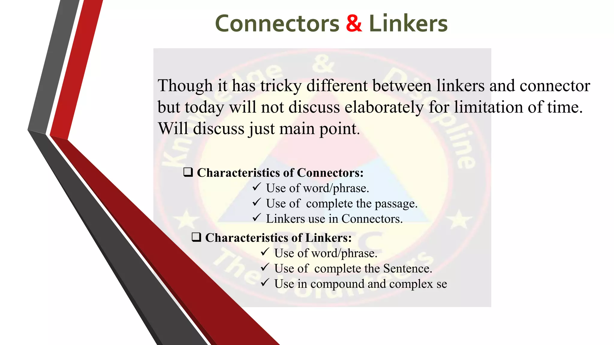 lecture connectors&linkers | PPT