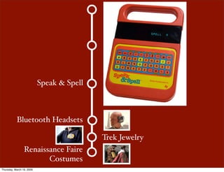 Speak & Spell



           Bluetooth Headsets

                                           Trek Jewelry
                 R...