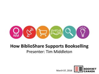 March 07, 2018
How BiblioShare Supports Bookselling
Presenter: Tim Middleton
 